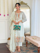 Embroidery Viscose Chanderi Kurta Set