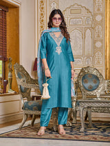 Heavy Embroidered Viscose Rayon Kurta Set