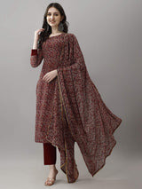 Embroidared Faux Georgette Kurta Set