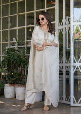 Embroidered Work - Viscose Chanderi Kurta Set