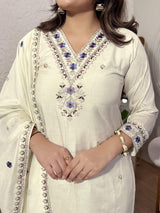 Embroidared Viscose Silk Kurta Set