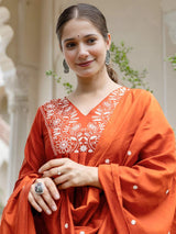 Embroidared Viscose Rayon Kurta Set