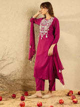Embroidared Viscose Chanderi Kurta Set