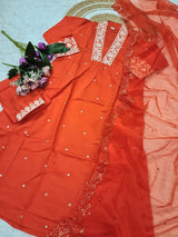 Embroidery Viscose Chanderi Kurta Set