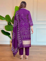 Position Print With Embroidery Viscose Kurta Set