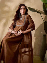Embroidared Vichitra Silk (full Inner) Kurta Set
