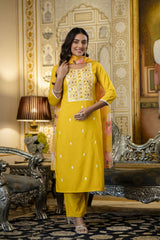 Embroidared Viscose Rayon Kurta Set