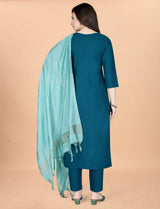 Embroidery Cotton Blend Kurta Set