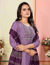 Heavy Embroidered Silk Kurta Set