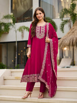 Embroidery Cp Vichitra Kurta Set