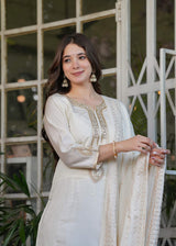 Embroidered Work - Viscose Chanderi Kurta Set