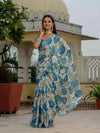 Multicolor Chinnon Ready-to-Wear Saree with Kutchi Mirror Work