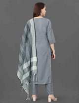 Embroidery & Mirror Work Cottan Blend Kurta Set