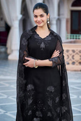 Embroidery Fox Blooming Georgette Kurta Set