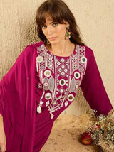 Embroidared Viscose Chanderi Kurta Set