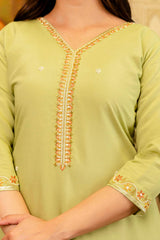 Embroidared Beads Viscose Simer Kurta Set