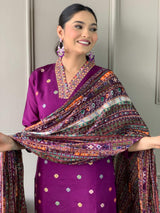 Embroidery Viscose Chanderi Kurta Set