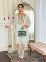 Embroidery Viscose Chanderi Kurta Set