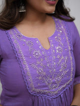 Embroidared Cottan Printed Kurta Set