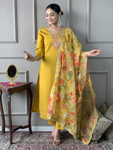 Embroidery Chanderi Kurta Set