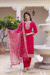 Embroidared Viscose Chanderi Kurta Set