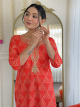 Embroidery French Crepe Kurta Set