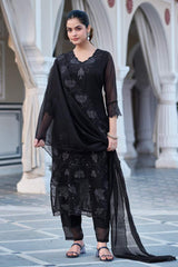 Embroidery Fox Blooming Georgette Kurta Set