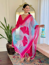 Embroidery Rayon Slub Kurta Set
