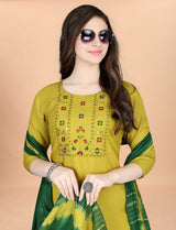 Embroidery Cotton Blend Kurta Set