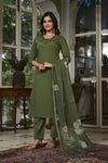 Embroidared Viscose Chanderi Kurta Set