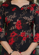 Printed Silk Blend Kurta Set