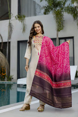Embroidared Viscose Simmer Kurta Set