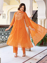 Embroidared Cottan Printed Kurta Set