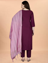 Embroidery Cotton Blend Kurta Set