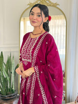 Embroidery Cp Vichitra Kurta Set
