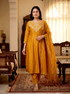 Embroidared Vichitra Silk Kurta Set