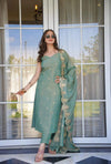 Embroidery Viscose Zari Chanderi Kurta Set