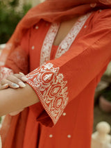 Embroidery Viscose Chanderi Kurta Set