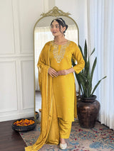 Embroidery Viscose Chanderi Kurta Set