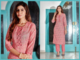 Grey Digital Print With Hand Work Cotton Blend Kurta Set