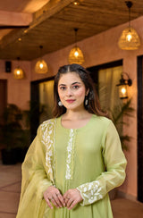 Embroidared Chanderi Silk Kurta Set