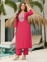 Embroidared Rayon Kurta Set