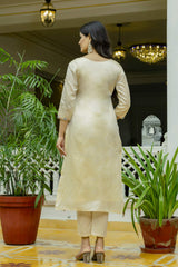 Embroidared Beads Viscose Assam Silk Kurta Set