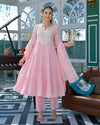 Pink Embroidared Flex Buti Cottan Kurta Set