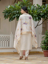 White Embroidery Roman Silk With Cotton Lining Kurta Set