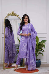 Blue Embroidared Chanderi Silk Kurta Set